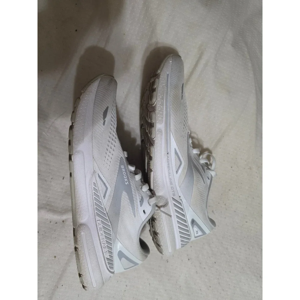 Brooks Adrenaline GTS 23 Mens 11 White Grey Running‎ Shoes 1203811B104